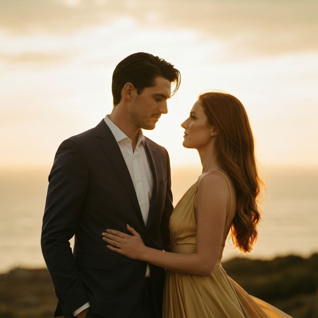 Emma and James at sunset